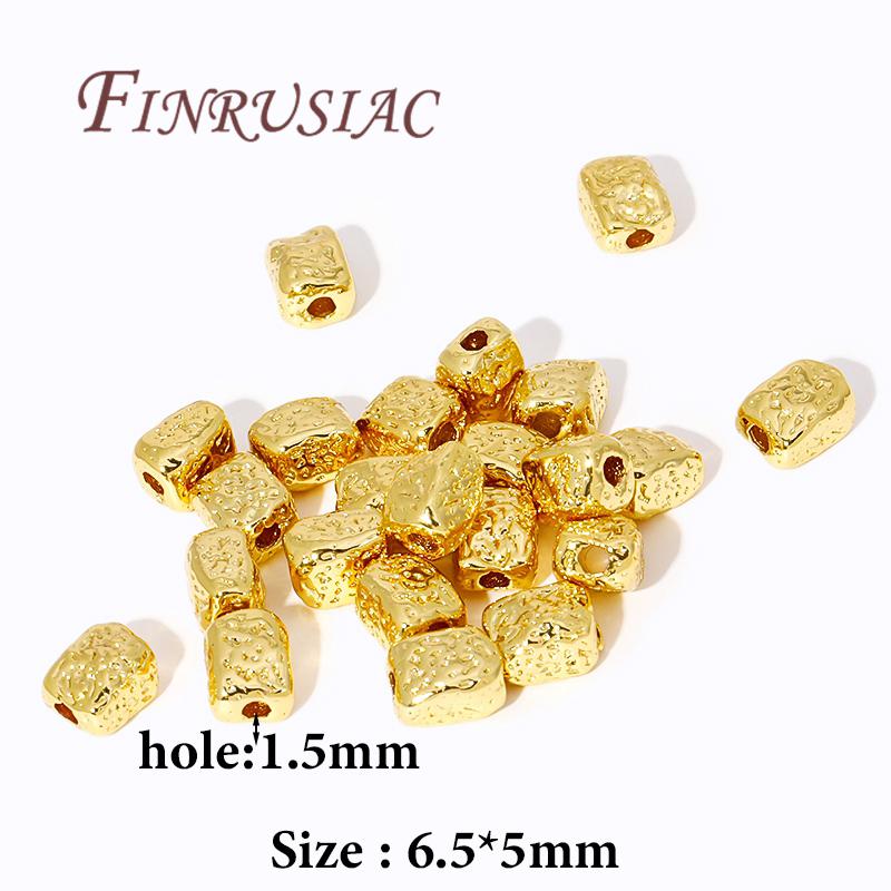 Brass Metal Beads Separators 18K Real Gold Plated Irregular Spacer Beads For Necklaces Making,DIY Jewelry Making Supplies