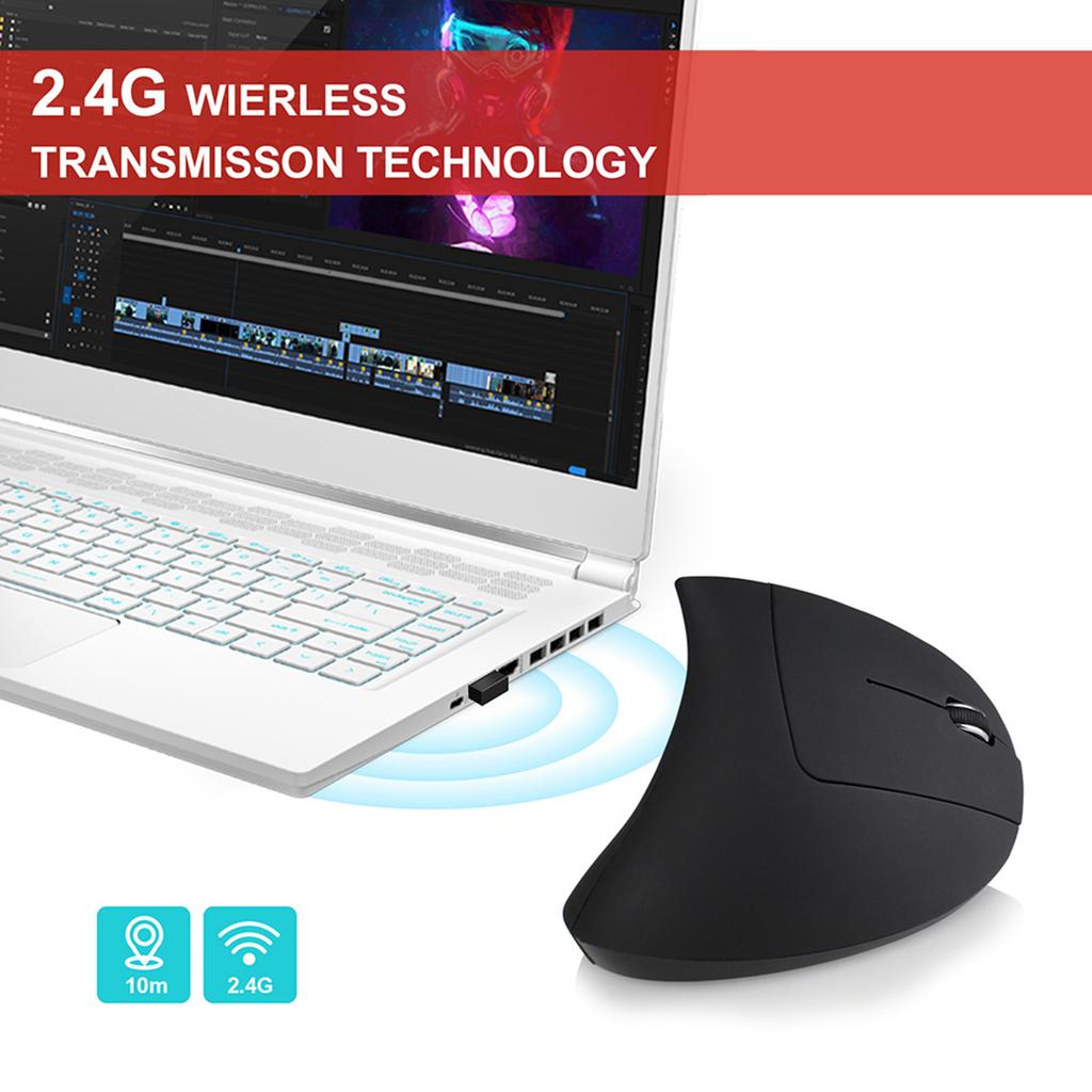 YWYT 2.4G Wireless Rechargeable Vertical Mouse Ergonomic Upright Mouse Optical Mouse 3 Adjustable movement speed Levels