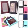 Transparent Window ID Card Ticket Holder PU Leather Business Credit Card Case