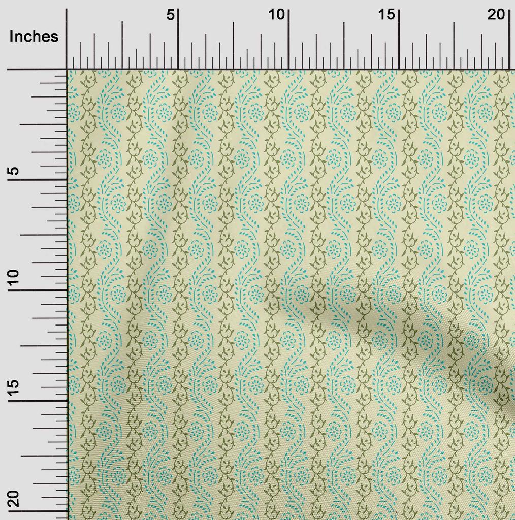 oneOone Bavlna Flex Fabric Listy & Floral Block Print Fabric By Yard 40 Inch