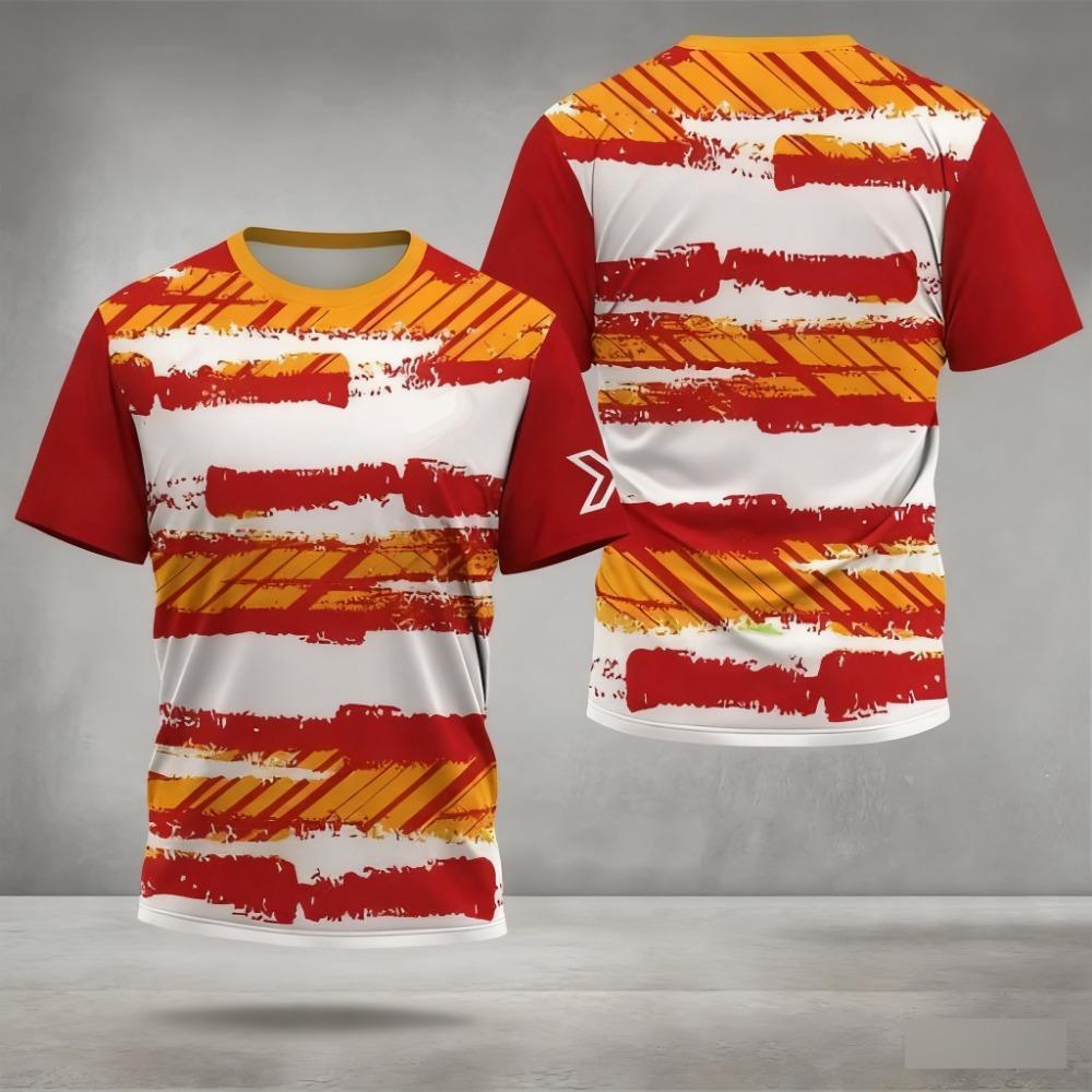 New 3D-printed Men's T-shirt for Summer Outdoor Sports and Fitness, Casual and Fashionable, Quick-drying and Breathable