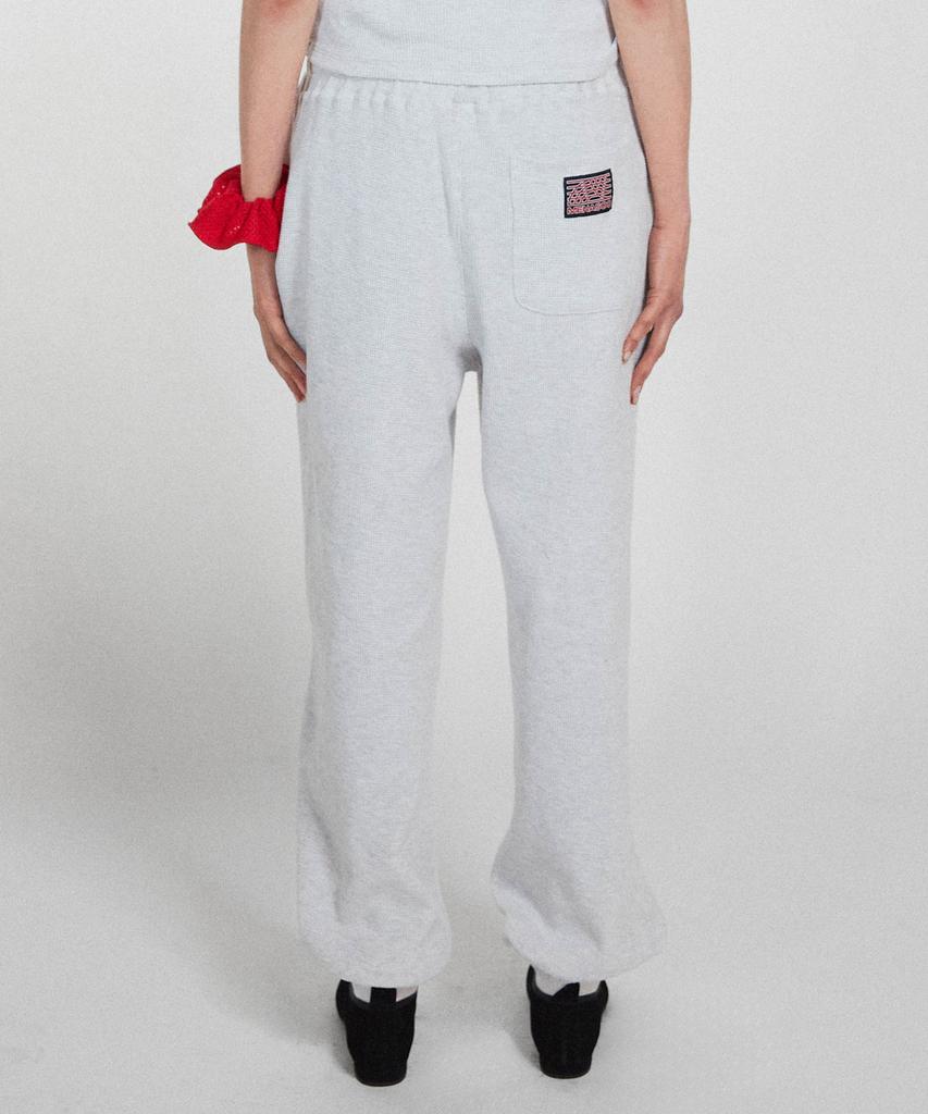 Minasu Track Logo Waffle Jogger Pants_White Melange