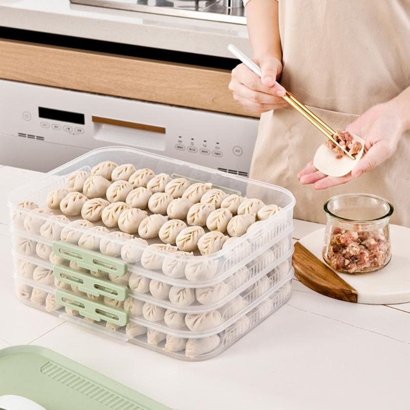 Durable PP Multi Layer Freezer Box Practical Multi Layer Fridge Storage Container For Home And Office Refrigerators