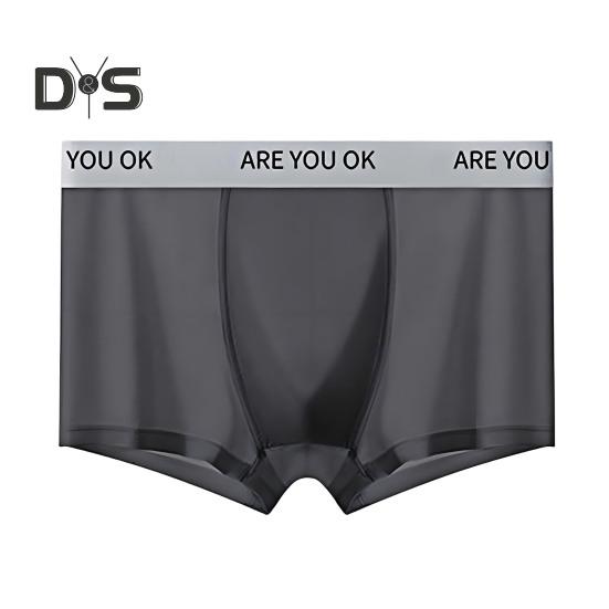 Menn Bokser Undertøy Middels høyde Patchwork Farge Ice Silke Shorts Truser Ultratynn Pustende Sommer Undertøy