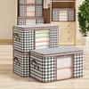 Boîte de rangement visible de grande capacité, organisateur portable de vêtements ménagers avec poignées, conteneur pliable et anti-poussière à fermeture éclair