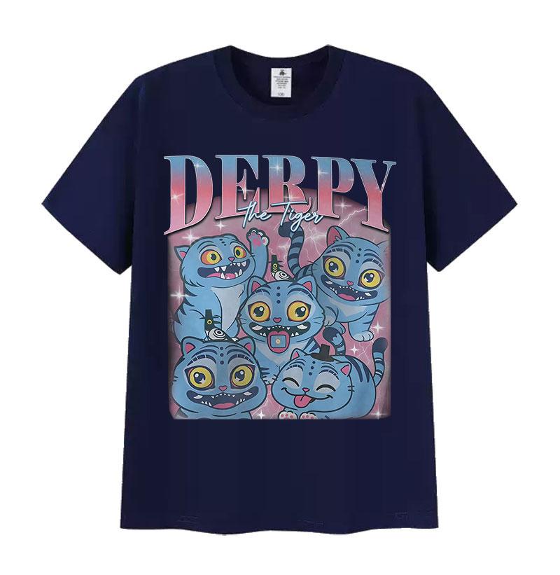 Funny Derpy Tiger Kpop Demon Hunters Movie 2025 Summer Graphic 100 Pure Cotton Printed Tshirt Mens Women Oversized Streetwear