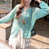 2026 Floral Knit Lace-Up Long Sleeve Korean Style Sun Protection Cardigan