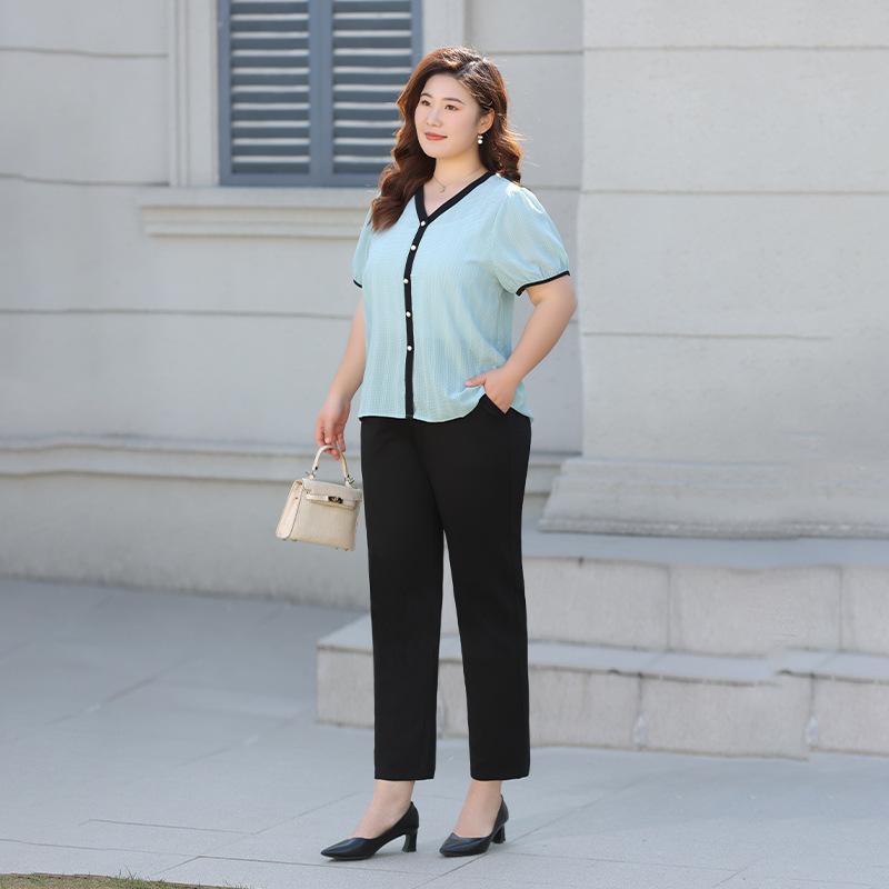 Loose-fitting Large-sized Women's Pants with Tight and Loose Waists and Straight-leg Small-leg Pants Are Slimming and Casual
