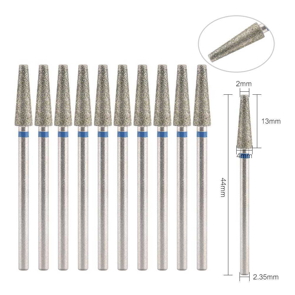 10 pezzi/s Punte per Fresa per Unghie Diamantate Fresa Pulisci Cuticole per Manicure Pedicure Frese Elettriche Punte Accessorio per Unghie