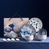 Jutaoren Kanagawa Blue 10-Piece Ceramic Tableware Set