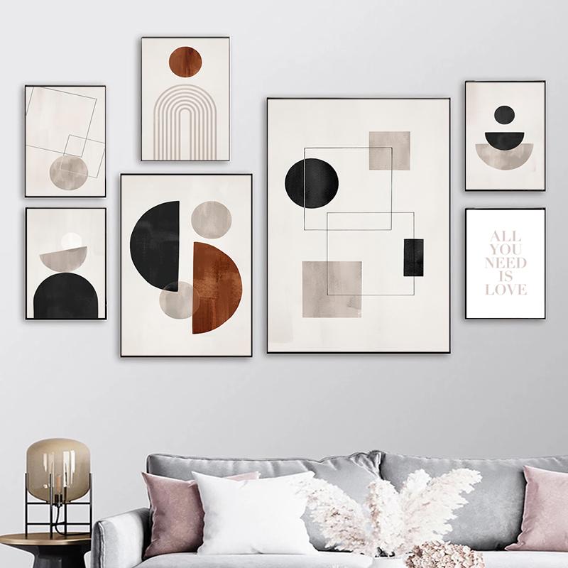 

Абстрактные геометрические фигуры, картины на холсте, винтажные графические художественные постеры и принты, настенная картина для декора гостиной, Cuadros