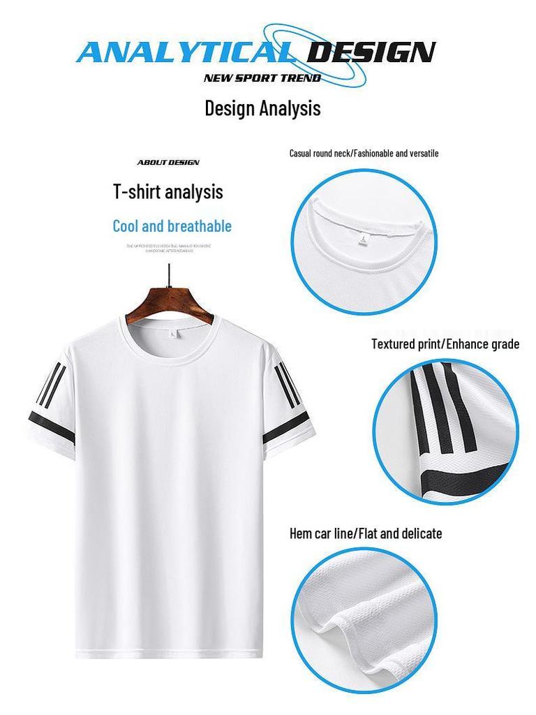 Heren Sneldrogende IJszijde Sportset: Ademend Zomer T-shirt & Shorts voor Hardlopen en Basketbal