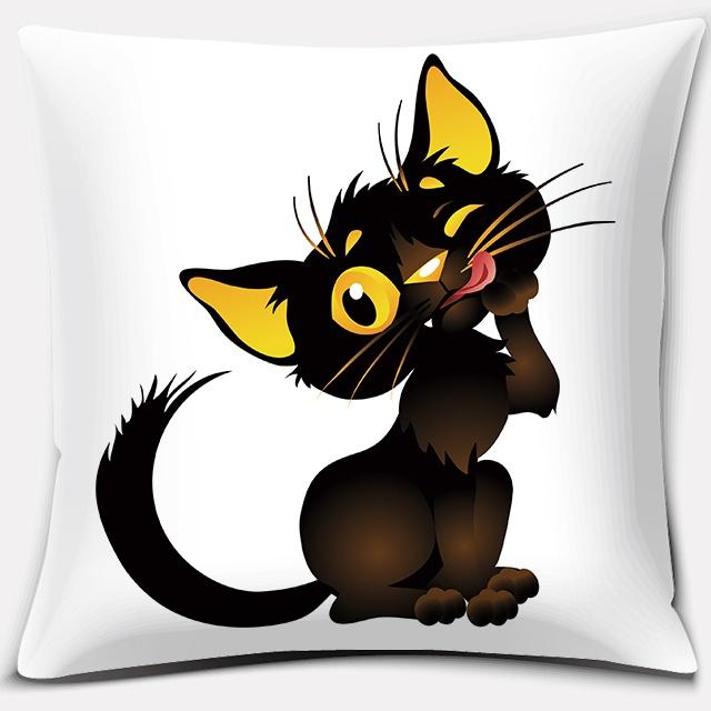 Cartoon Cute Cat Animal Series Printed Pillowcase Decoration Accessories for Holiday Party Living Room Bedroom Home Decor