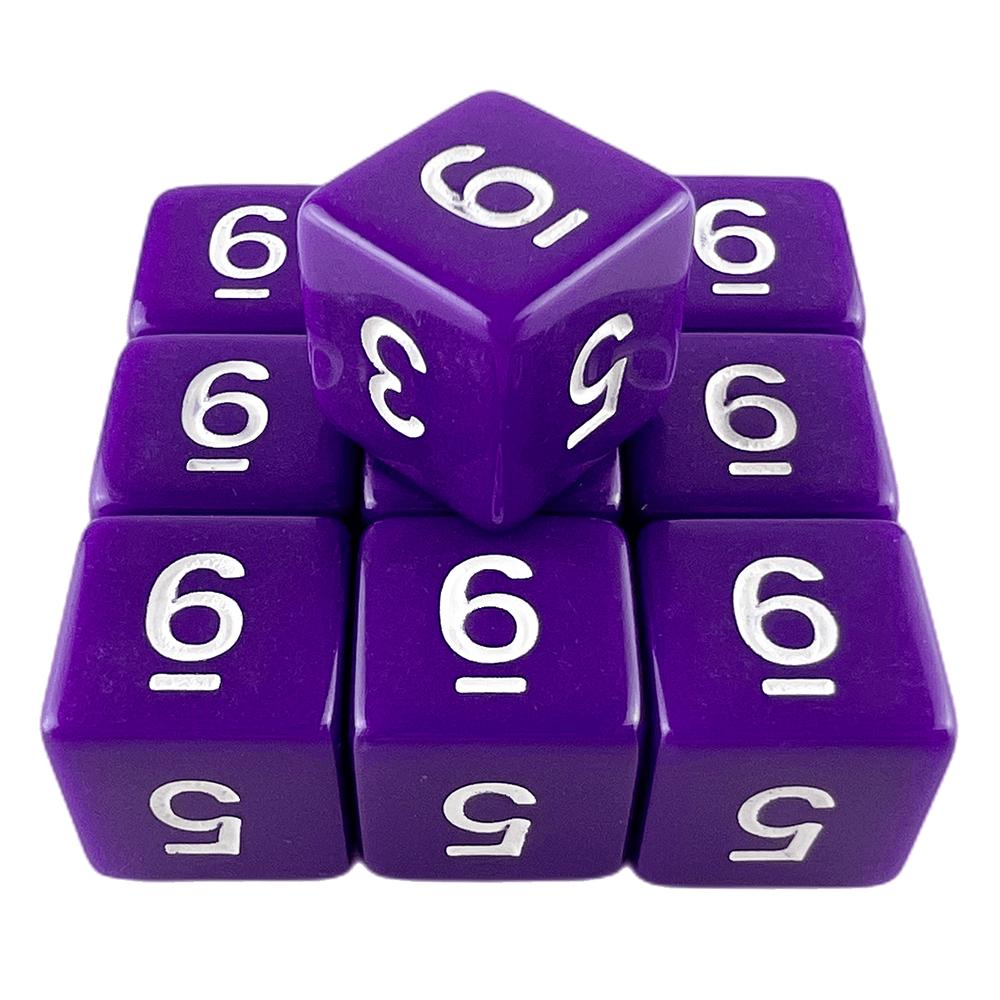 Polyhedral Dice 10pcs 6 Sided Dice Digital Dice for DND Role Playing Game Board Game Accessories