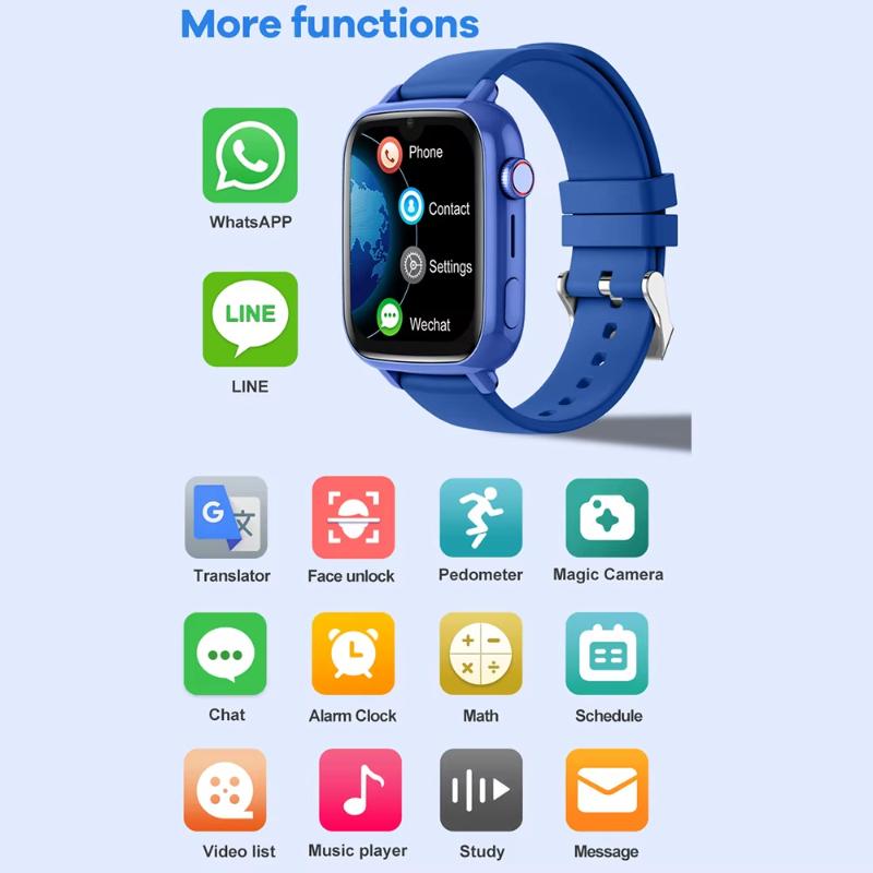 2025 NEW 4G Smart Watch Kids GPS WIFI Video Call SOS APP Download Child Smartwatch Camera Monitor Tracker Location Phone Watch