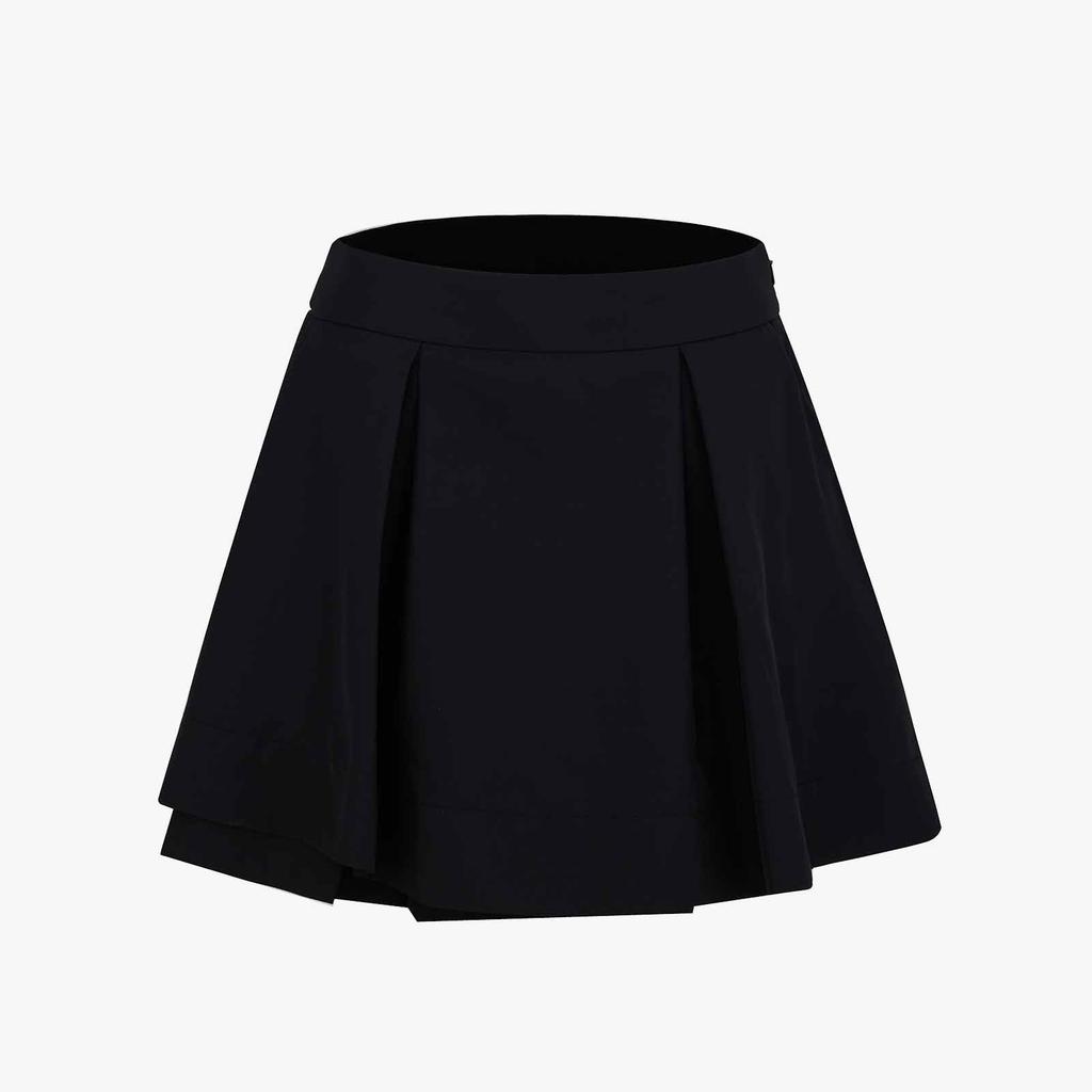 FAIRLIAR GOLF Double Layer Flare Skirt (Black)