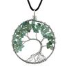 Natural Stone Irregular Tree Of Life Necklace Pendant Amethyst Wrapped Wisdom Tree Necklace Colorful Gravel N02