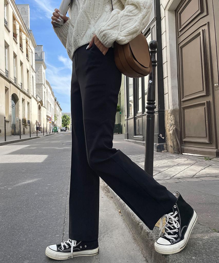 Ppaeppae Slimline Elastic Waist Slacks Pants