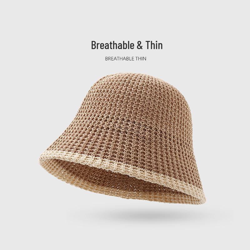 Korean Style Knitted Fisherman Hat for Women – Breathable, Versatile, Sun Protection, Small Face Effect
