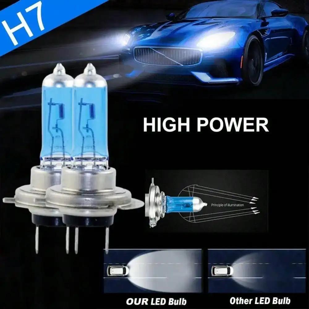 2/4/6PCS H7 Halogen Bulbs - 100W 12V Super Bright White Fog Lights for Car Headlights & Parking