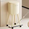 Trash Can with Wheels, Waste Container High Lid, Multifunctional Storage Bin, Paper