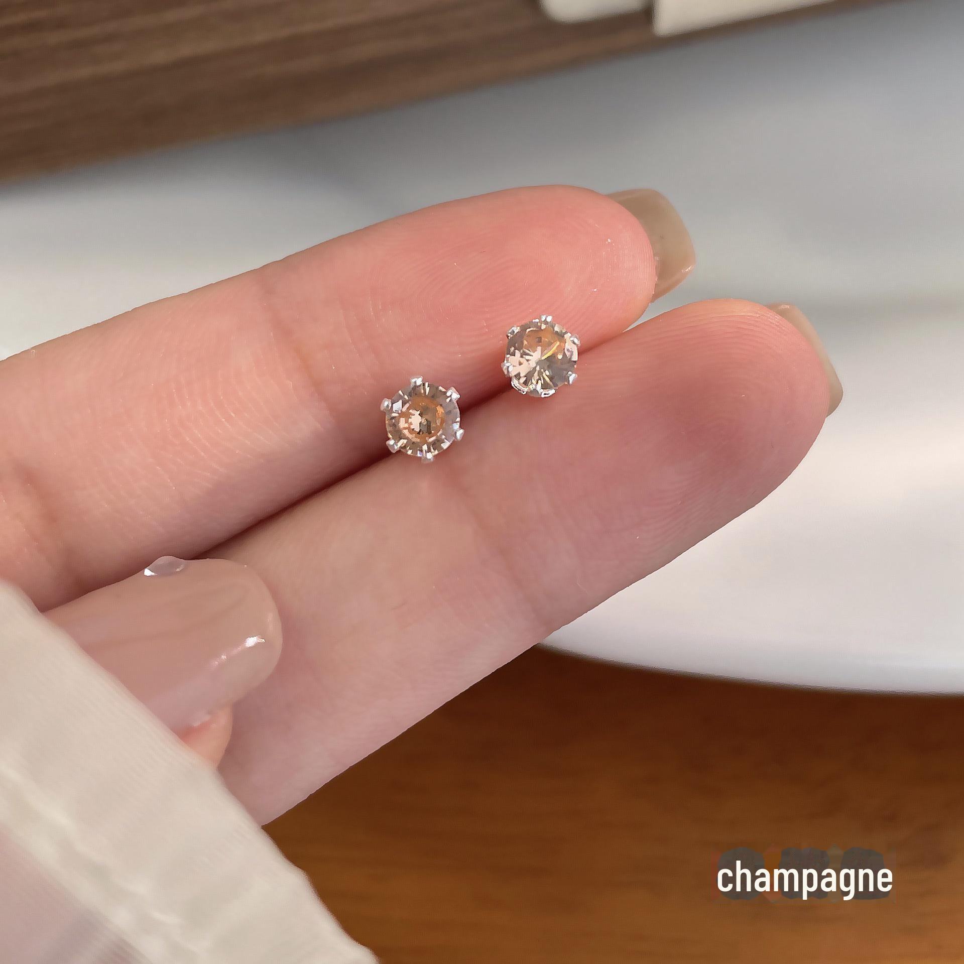 

Изысканные 4-миллиметровые серьги из цветного циркония с серебряной иглой — персонализированные маленькие серьги-гвоздики в форме косточки для женщин