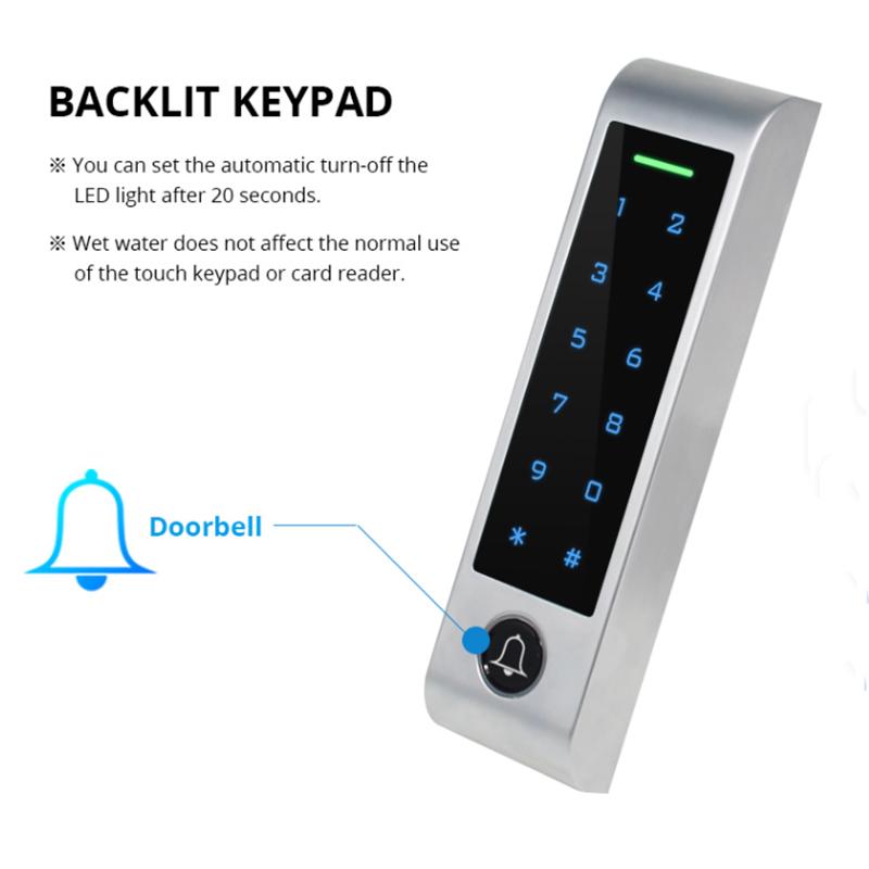 IP66 Outdoor Standalone Blue-tooth Access Control System Doorbell Gym School Villa Smart Access Control Keypad APP Manage User