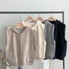 New Arrivals Open Run Women Casual Fleece Hooded Zip Up Knit Vest