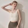 Women's Shockproof Push-Up Strappy Sports Bra - Color Block, Anti-Exposure, Perfect for Spring/Summer Fitness, Running, and Yoga.