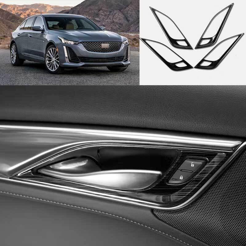 Black Titanium Inner Door Handle Frame Trim 4PCS Fit For Cadillac CT5 2020-2025