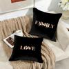 Simplicity Pattern Love Cushion Cover Silky Short Plush Invisible Zipper Dustproof Sofa Pillow Case For Home Decor