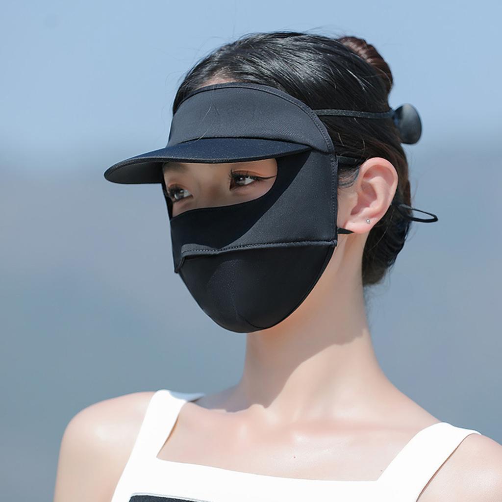 Yousheng UPF 50+ Women Full Face Guard Sunscreen Covering Adjustable Earrings Wide Brim Breathable Anti UV Face Guard