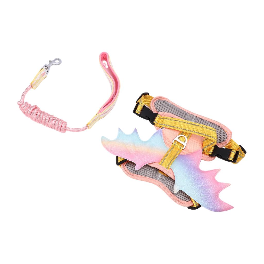 Pet Harness Reflective Anti Pull Pink 3D Puppy Chest Harness and Leash Set for Outdoor