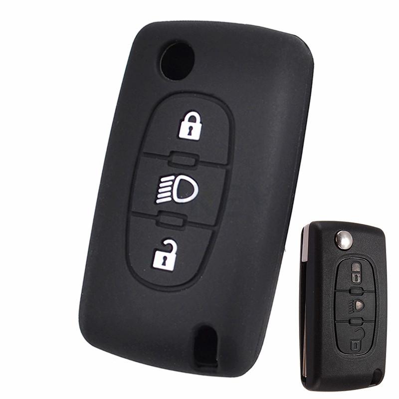 Silicone Key Case For Citroen C1 C2 C3 C4 C5 C6 C8 Picasso Xsara For Peugeot 107 206 308 307 3008 508 5008 Remote Key Fob Cover
