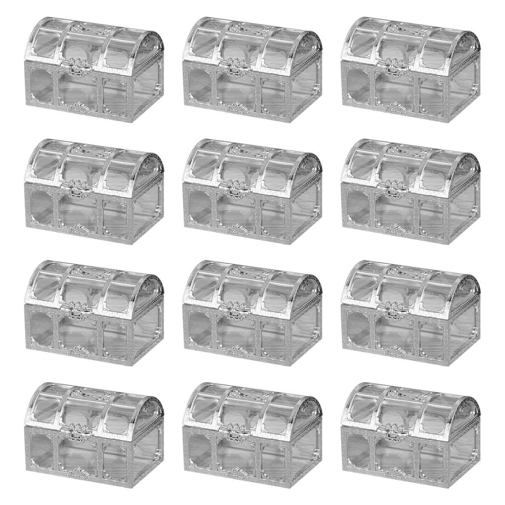 Silver/Golden Candy Boxes Clear Jar Gift Storage Jars Containers Perfect for Party Birthday Weddings Gift Treasure Box