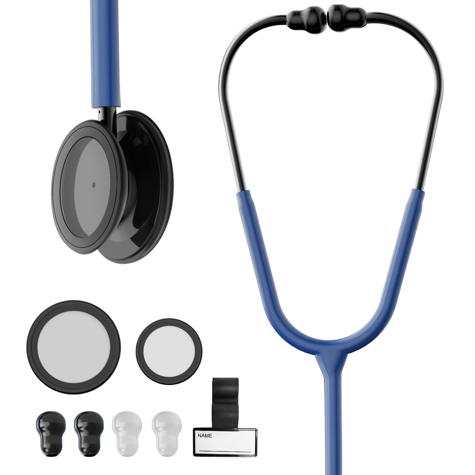 

Стетоскоп Allmedi Низкочастотный и Высокочастотный, Двусторонний Взрослый/Педиатрический, (военно-морской флот)