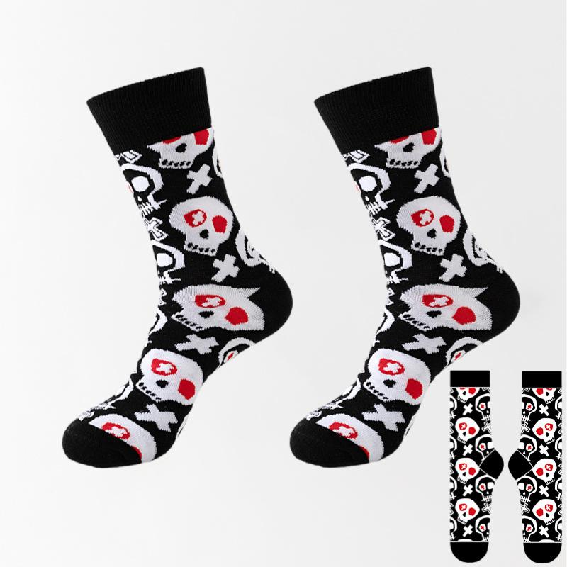 8 Pairs of New Men's Socks Plus Size Cotton Halloween Tube Sock Thanksgiving Women's Socks