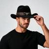 Vintage Cowboy Style Suede Hat Unisex Autumn Winter Outdoor Travel Jazz Hat