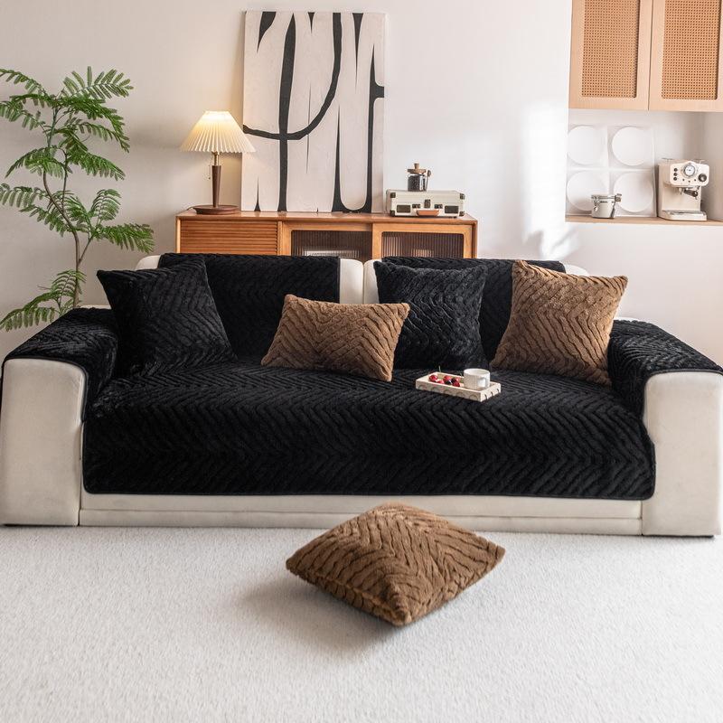 Winter Plush Sofa Cushion Nordic Simple Teddy Fleece Sofa Cover All-Inclusive Universal Cover Non-Slip Thickened High-End Towel