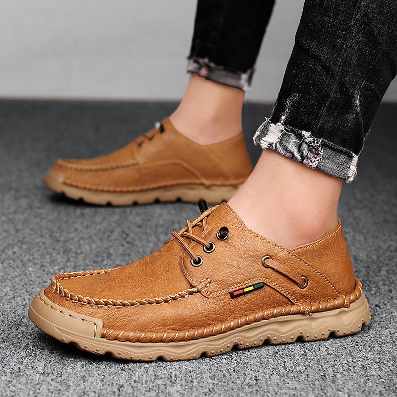 Scarpe Casual da Uomo Slip-On Fatte a Mano per Guidare - Cuciture, Outdoor, Quattro Stagioni, Taglie Forti, alla Moda