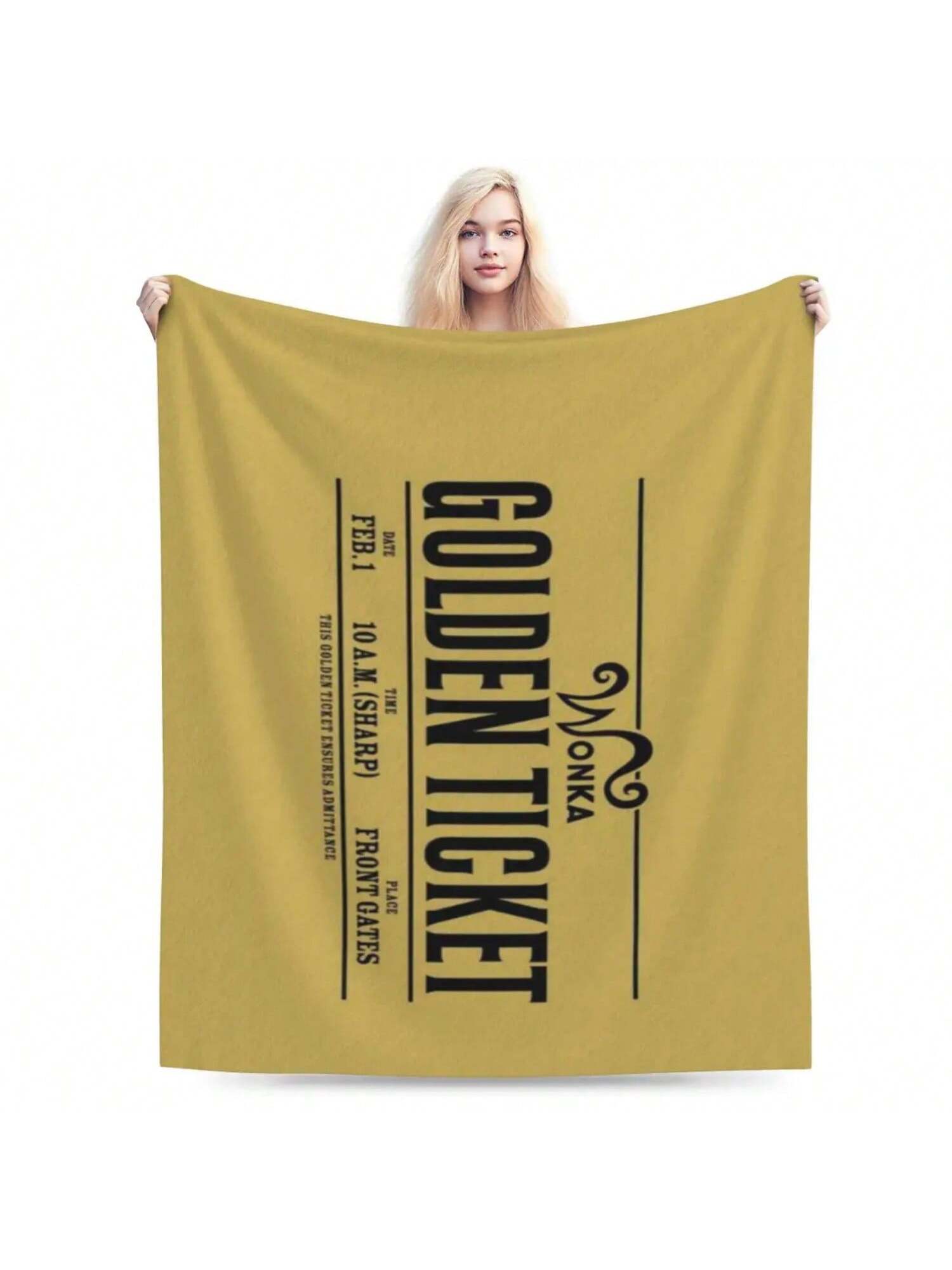 

Golden Ticket An Ultra-Soft Micro Fleece Blanket 75X95CM серый