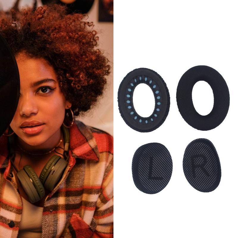 Thick Memory Foam Ear Pad Compatible for QC35 QC35II Headsets Earmuff for Superior Noise Isolation Enhances Sound