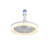 E27 Universal Crystal Fan Chandelier with Smart Remote Control for Home, Bedroom, Kitchen