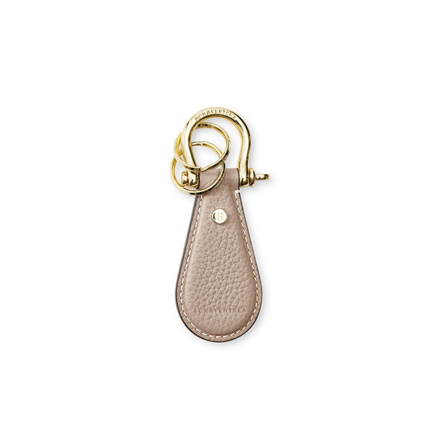

BONAVENTURA Shackle Keychain [Greige] Key Charm, Made of Genuine European Leather, Perfect Gift, BKHT2-GG