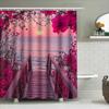 Stylish Shower Curtain With Scenic Sunset And Blossoming Flowers - Perfect For Home Decor Waterproof Durable Elevate Space