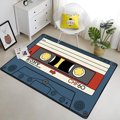 Cute Radio Tape Printing Carpet for Living Room,DOOR Mat,  Baby Play mat,Soft Flannel Rug for Bedroom ,Anti-Slip BATHROOM Mat