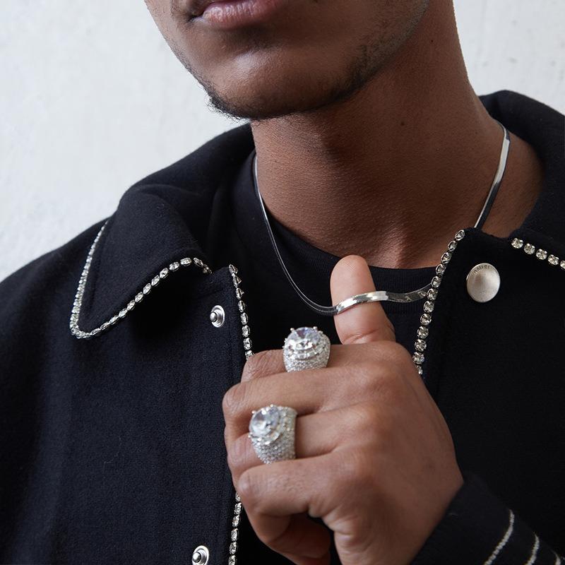 Bejian Necklace for Men, Hip-hop Style, High-end, Blade-shaped, Collarbone Chain, Snake Bone