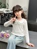 2026 Girls' Korean Style Lace Collar Long Sleeve Shirt for Spring & Autumn