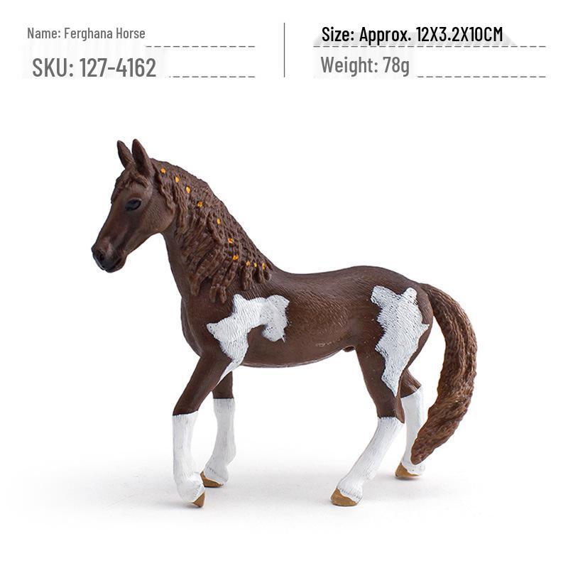 Junma Model Children's Cognitive Simulation of Akhal-Teke and Tennessee Walking Horse Stallion Ornament