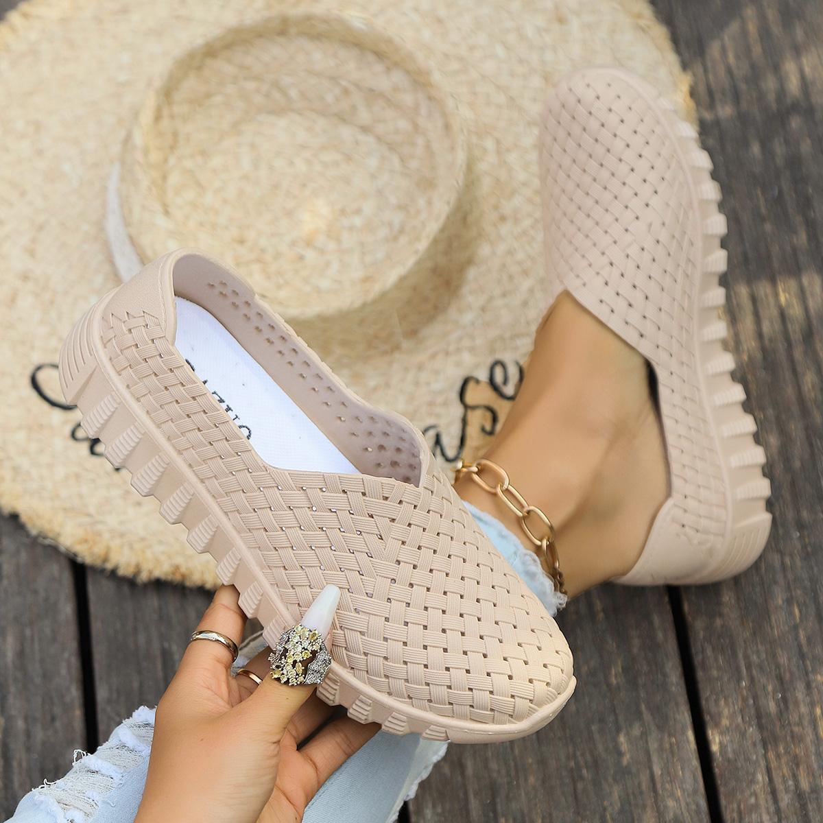 

мода плоские легкие модные плетеные женские туфли большого размера с мягкой подошвой для отдыха для мам из ткани с выемками спортивная обувь женские кроссовки 40 абрикосовый